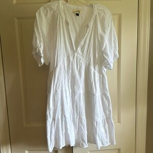 White tiered mini dress